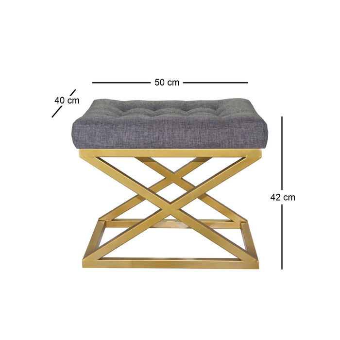 Atelier Del Sofa Puff Capraz Oro y Gris